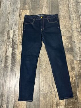 American Eagle Outfitters Dark Blue Super Stretch Jeggings - Size 14